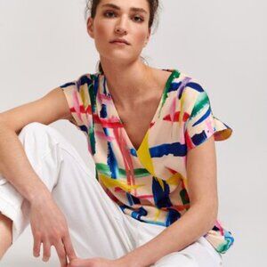 Essential Antwerp Veda Multicolored Graphic Striped Blouse